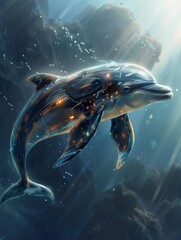 Wall Mural - The Dolphin's Melodic Sound Sensing