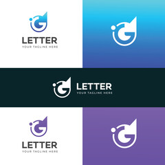 GD, DG letter logo design template elements. Modern abstract digital alphabet letter logo.