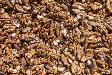 Wall Mural - Close-up of shelled walnuts