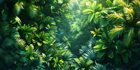 Canvas Print - Lush and Verdant Aerial View of an Untouched Rainforest a Symbol of Natural Preservation and Ecological Harmony