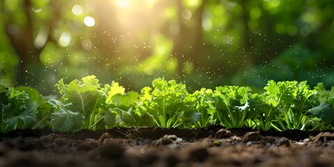 Poster - Lush Green Organic Farm with Flourishing Crops and Soil Ready for Cultivation and Sustainable Harvest