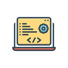 Color illustration icon for programming