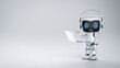 © phonlamaiphoto - Personal assistant robot work with computer notebook