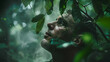 © AhmadSoleh - A portrait of a man face in the rain forest