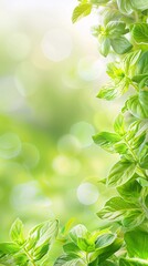 Beautiful nature view mint leaf on blurred greenery background under sunlight with bokeh and copy space using as background natural mints plants landscape, ecology wallpaper concept.