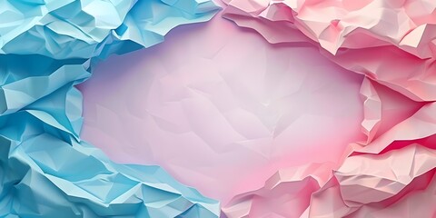 Poster - Elegant Origami Paper Frame on Soft Shadowed Pastel Geometric Background for Corporate Branding and Creative Designs