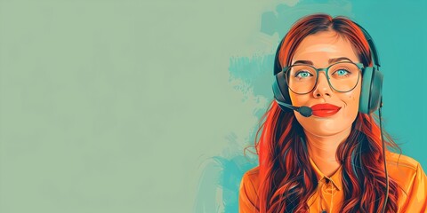 Poster - helpful and friendly customer service representative in digital