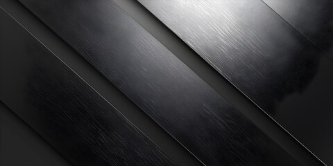 Wall Mural - Sleek and Sophisticated Platinum Foil Texture on Black Background Luxury Design Concept with Copy Space
