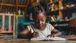 © Helfin - an African child learning to write on a book in class, back to school, children's day