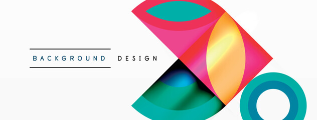Aufkleber - A vibrant backdrop featuring geometric patterns and circles against a white setting