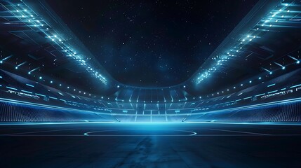 Wall Mural - abstract stadium background on ground science product and sports technology background