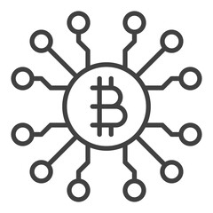 Poster - Bitcoin Chip vector Crypto Technology linear icon or symbol