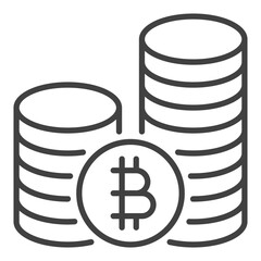 Poster - Bitcoin Coin vector Crypto Coins linear icon or symbol
