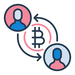 Poster - Cryptocurrency Exchange vector Bitcoin Crypto colored icon or design element