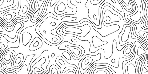 Fototapete - Topographic map background with geographic line. Line topography map contour background, geographic grid. Paper Texture Imitation of a Geographical map shades .