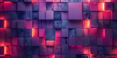 Poster - Vibrant Neon Geometric Shapes for Fashion Accessories and Product Display Backgrounds