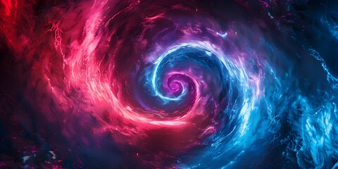 Poster - Mesmerizing Neon Vortex Swirl for Captivating Entertainment and Product Displays