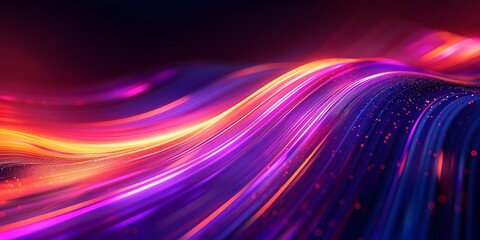 Poster - Vibrant Neon Abstract Lines for Creative Digital Displays and Branding