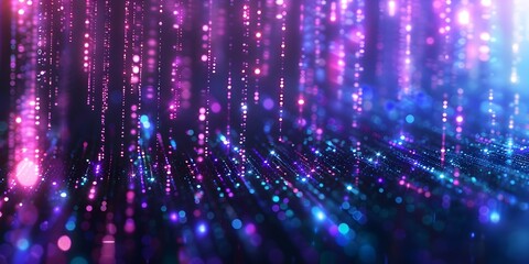 Poster - Mesmerizing Neon Downpour Futuristic Digital Rain for Innovative Software and Tech Displays
