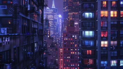 Canvas Print - Building, night,realistic