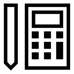 Wall Mural - Pencil and Calculator line icon UI