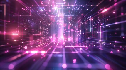 Wall Mural - digital futuristic showcase concept abstract geometric fantasy glow background technology banner