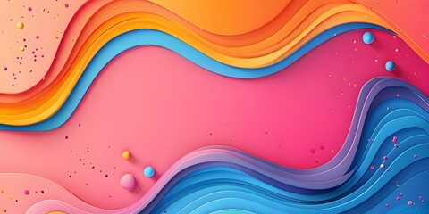 Poster - Vibrant and Dynamic Abstract Frame with Bold Shapes and Bright Colors in Modern Art Style Detailed Digital Concept with Copy Space