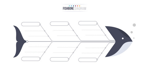 Fishbone Diagram or Cause and Effect diagram. infographic template.