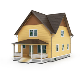 Poster - 3d render of house isolated on a white.