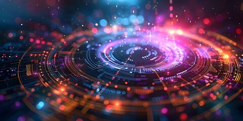 Poster - Vibrant Holographic Interface for Futuristic Data Visualization and Analysis
