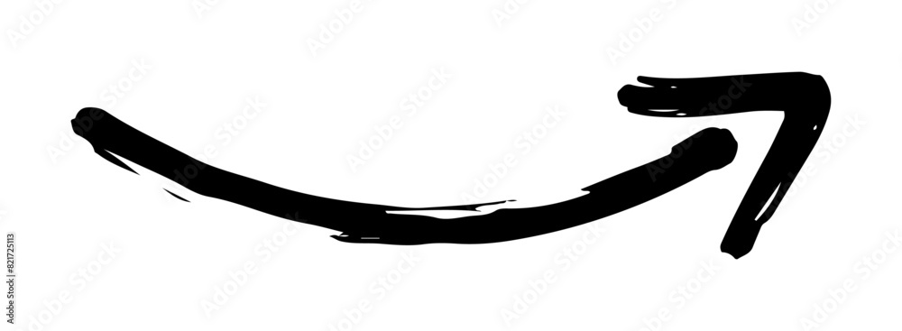 Curved hand drawn arrow vector Stock Vector | Adobe Stock