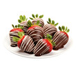© JH45 - Chocolate covered strawberries on a black plate