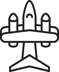 Sticker - Plane Icon Line Art