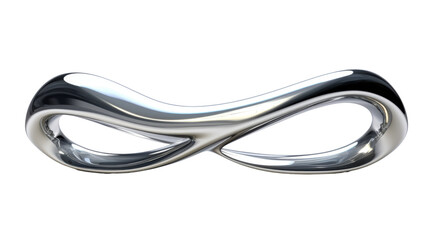 Wall Mural - 3d silver curve isolated on transparent background