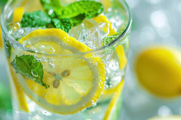 Canvas Print - Fresh and cool water infused with lemon and mint