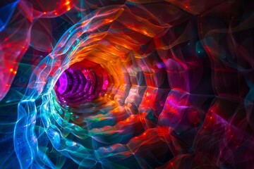 Wall Mural - Abstract art showing quantum tunneling effect in bright colors