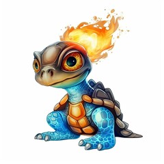 Wall Mural - Art illustration Character Cute turtle isolated background