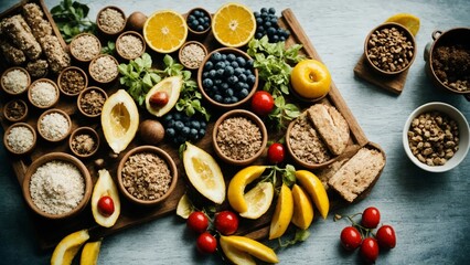 Poster - spices on a wooden table