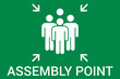 © Volodymyr - Emergency evacuation assembly point sign. Assembly point icon. Safety Signs. Evacuation Plan. Vector illustration