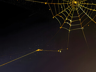 gold line spider and web background