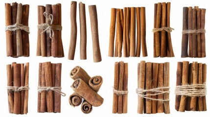 Cinnamon sticks isolated on white