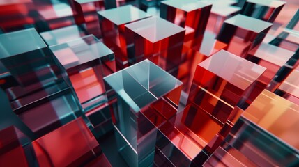 Aufkleber - A geometric animation in 4K, with a glass cube, a 4K looping video, and a 3D rendering