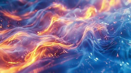 Canvas Print - Energy flow animation in 4K with a 3D render, seamless looped video