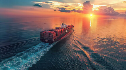 container ship in import export and business logistics