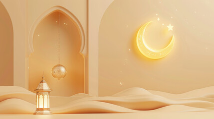 Wall Mural - Ramadan Kareen illustration background concept.