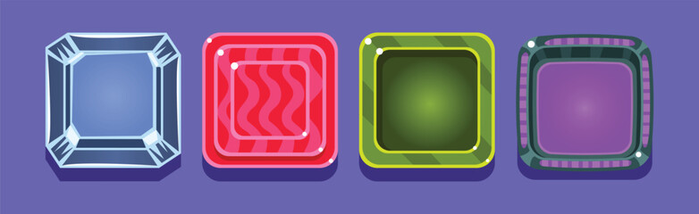Poster - Bright Button for Game Interface Design Vector Set