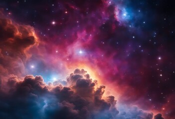 Wall Mural - Colorful space Spiral galaxy cloud nebula. Stary night cosmos. Universe science astronomy. Generative AI