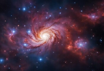 Wall Mural - Colorful space Spiral galaxy cloud nebula. Stary night cosmos. Universe science astronomy. Generative AI