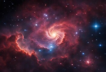 Wall Mural - Colorful space Spiral galaxy cloud nebula. Stary night cosmos. Universe science astronomy. Generative AI