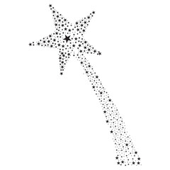 Wall Mural - shooting stars icon vector set. abstract silhouette of falling shooting stars. meteorite and comet s